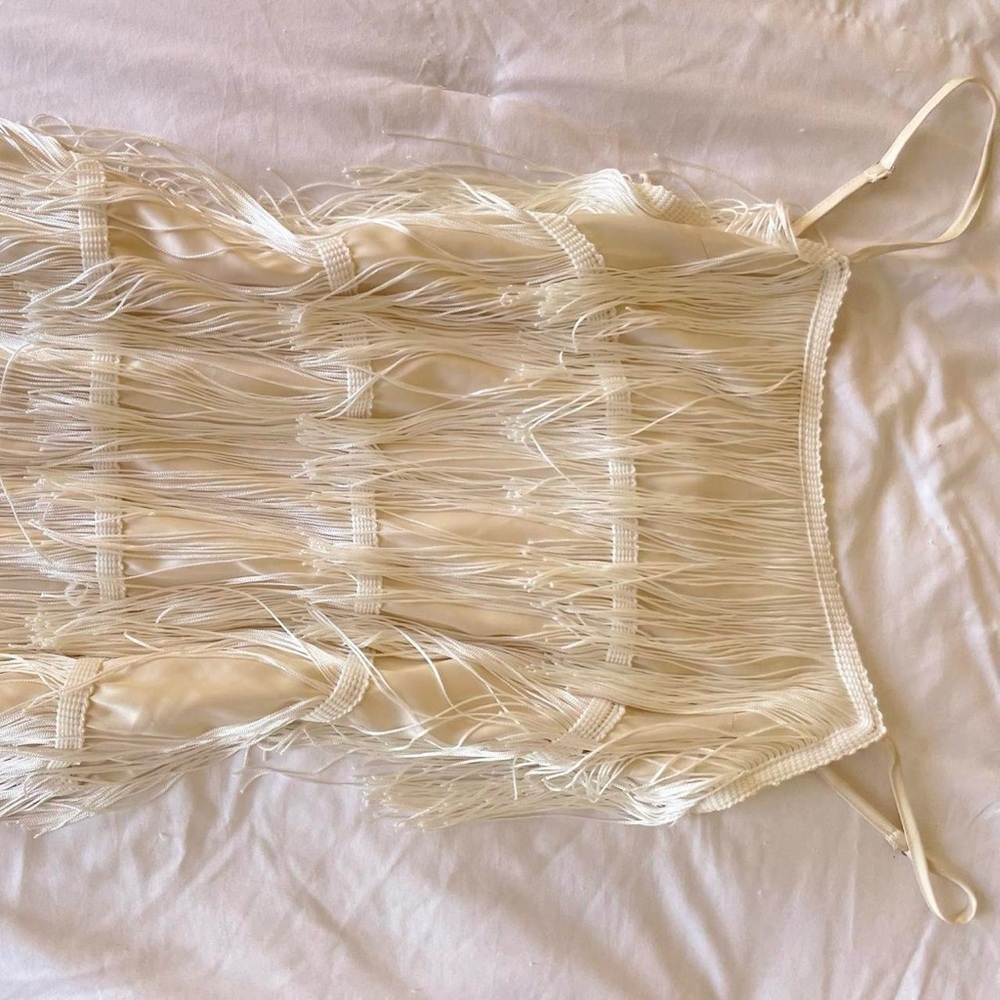 Chic Fringe Cream Top